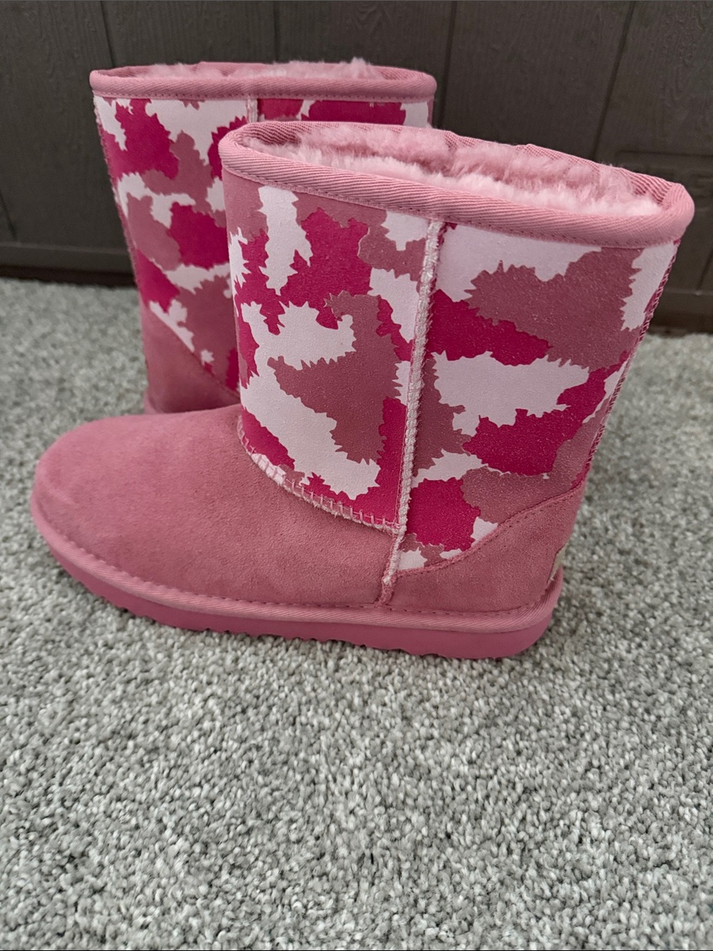 UGG Pink Camo Kids One-Piece Boots